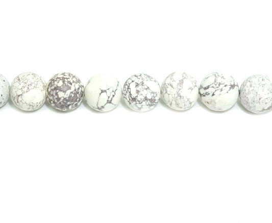 16 inch 10 mm Matted Mexico White Turqouise Japer Natural Round Beads