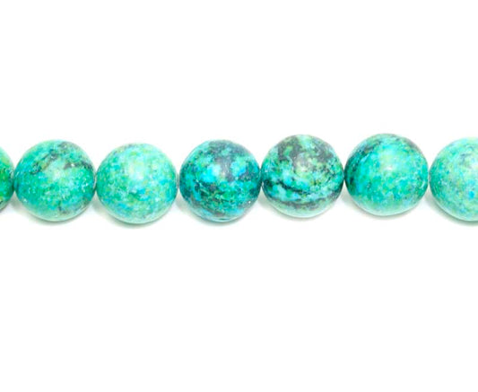 16 inch 12 mm Matted Blue Chrysocollajasper Dyed Round Beads