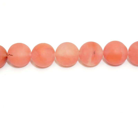 16 inch 12 mm Matted Cherry Quatz Glass Round Beads