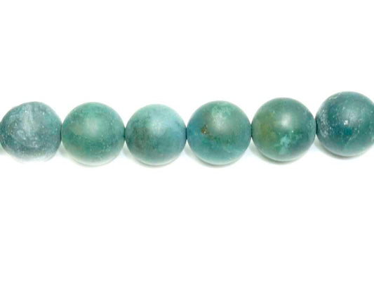 16 inch 12 mm Frosted Moss Agate Natural Round Beads