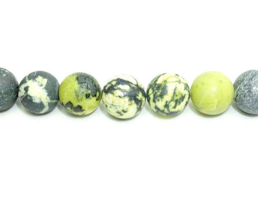 16 inch 12 mm Matted Yellow Turquoise Jasper Dyed Round Beads