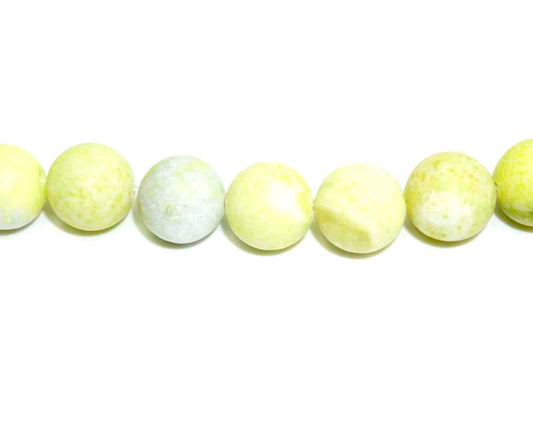 16 inch 12 mm Matted Pineapple Jasper Natural Round Beads