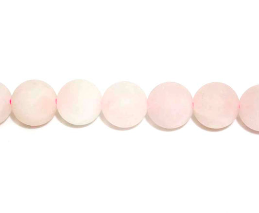 16 inch 12 mm Frosted Rose Quartz Round Beads