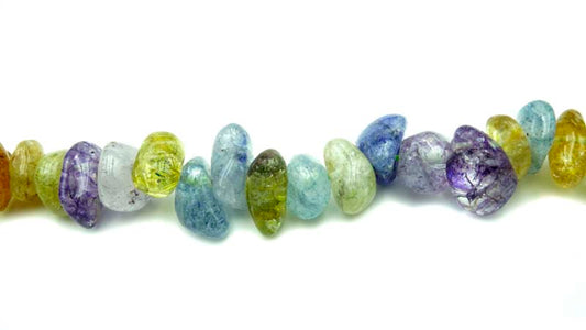 16 inch Multi Cracked Crystal Nuggets Beads