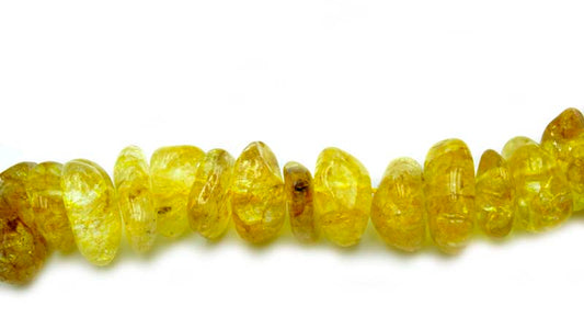 16 inch Yellow Cracked Crystal Quartz Nuggets Beads