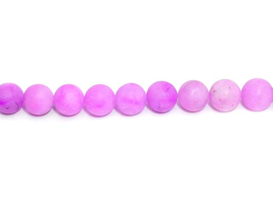 8mm Dyed Purple Qtz. Round Matt Beads