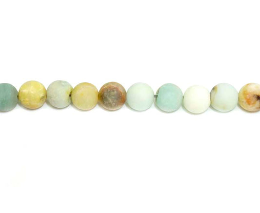 8mm Multi Amazonite Round Matt Beads