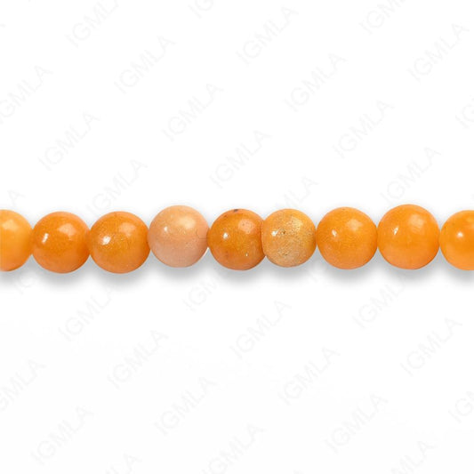 4mm Yellow Serpentine Round Beads