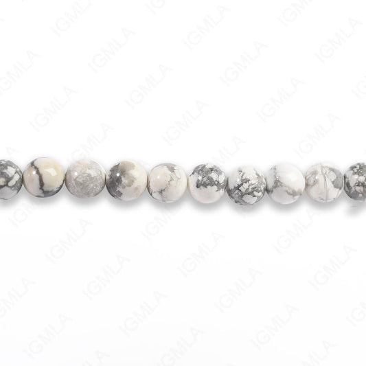 4mm White Howlite Round Beads