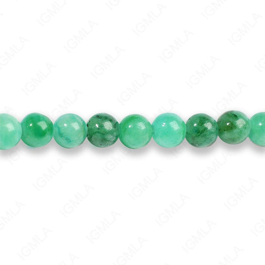 4mm Dyed Green Jade Qtz Round Beads