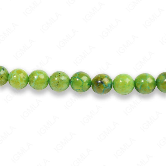 4mm Green Moss Jasper Round Beads