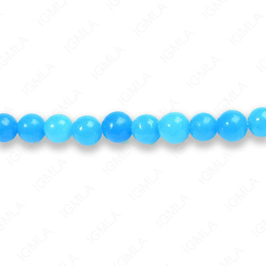 4mm Dyed Turquoise Jade Round Beads