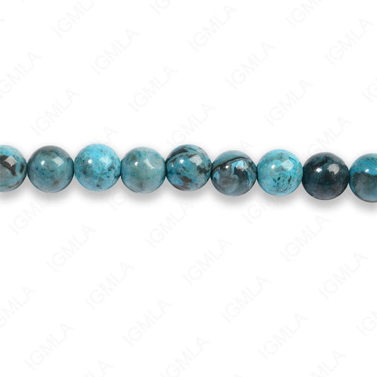 4mm Dyed Blue Laguna Lace Round Beads