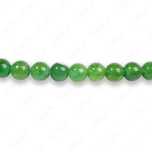 4mm Dyed Green Jade Round Beads
