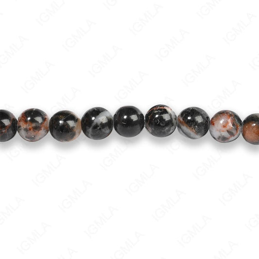 4mm Blue Matrix Jasper Round Beads