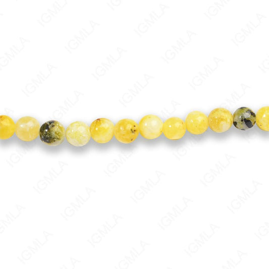 4mm Yellow Turquoise Round Beads