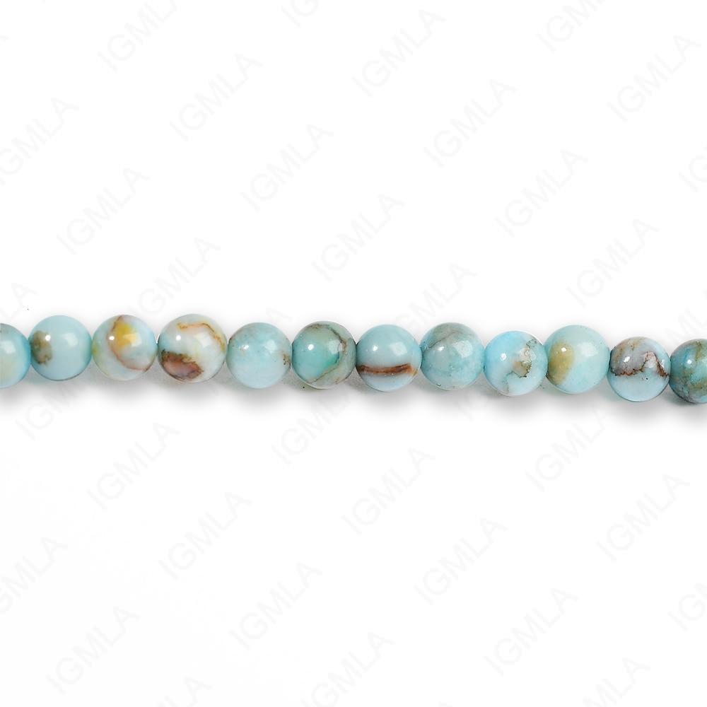 4mm Dyed Turquoise Stone Round Beads