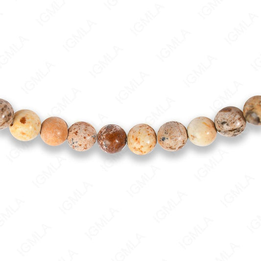4mm Picture Jasper Round Beads