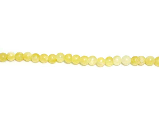 4mm Yellow Jade Round Beads