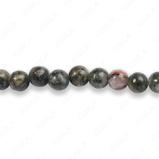 4mm Chinese Ruby & Zoisite Round Beads