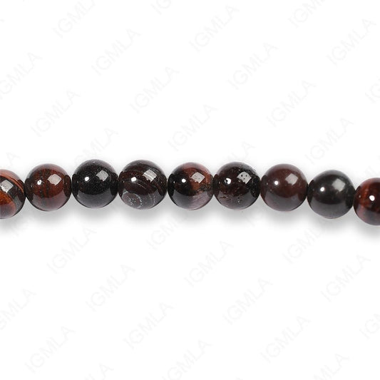4mm Red Tiger Eye Round Beads