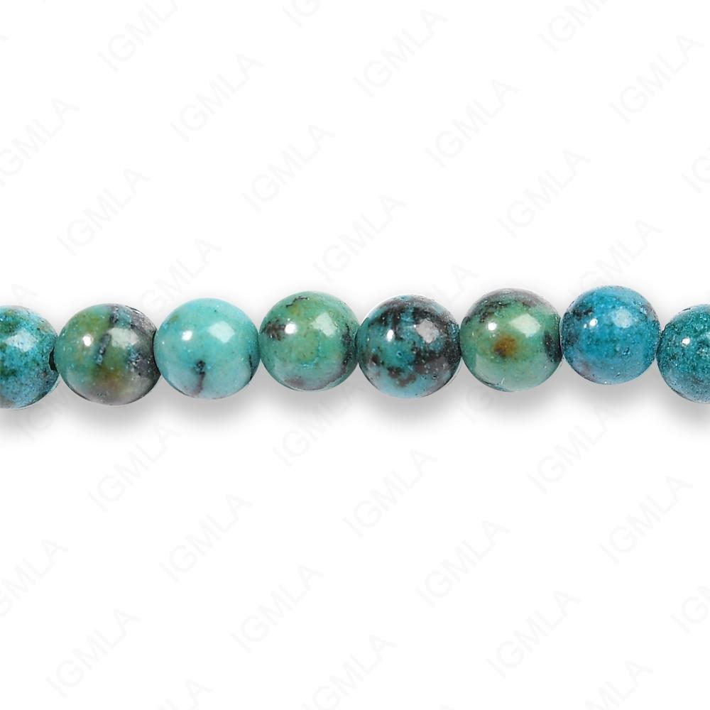 4mm Dyed African Turquoise Jasper Round Beads