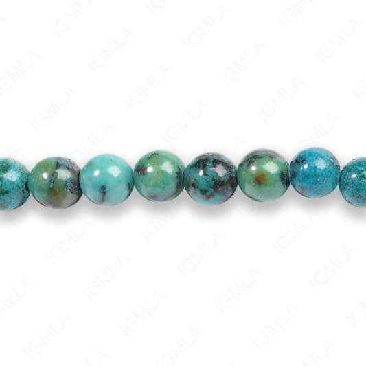 4mm Dyed African Turquoise Jasper Round Beads