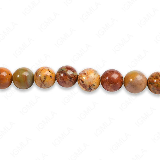 8mm Rainbow Picasso Jasper Round Beads