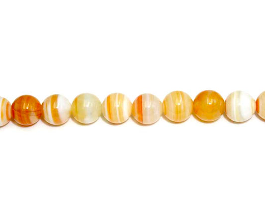 8mm Red Line Agate Round Beads