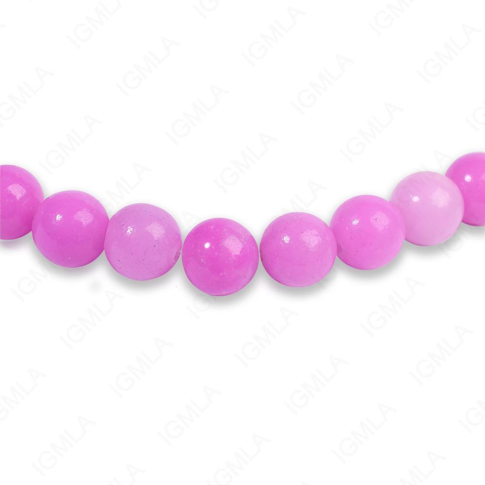 8mm Dyed Purple Serpentine Round Beads