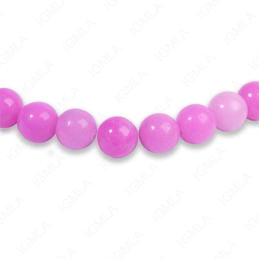 8mm Dyed Purple Serpentine Round Beads
