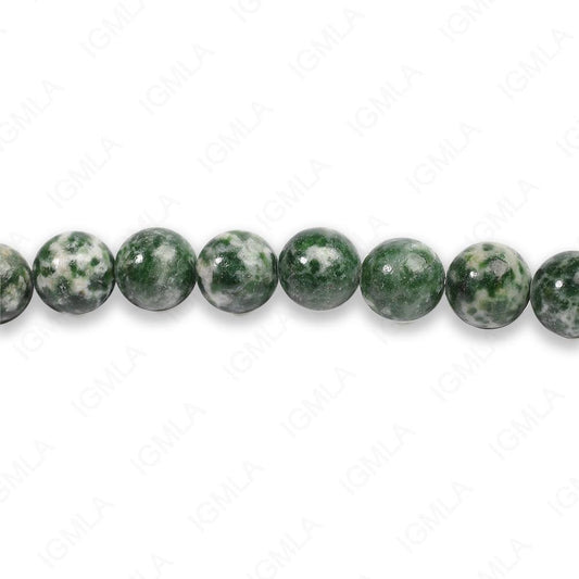 8mm Green Spot Agate Round Beads