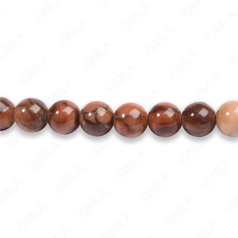 8mm Red Patter Agate Round Beads