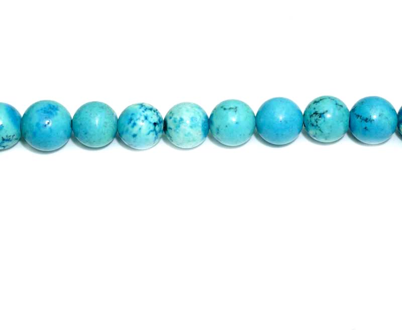 8mm Dyed Blue Magnesite Round Beads