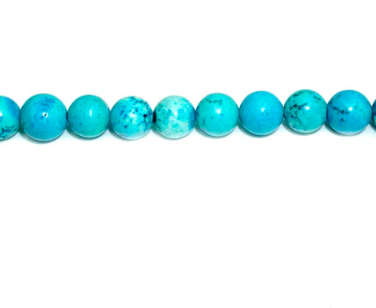 8mm Dyed Blue Magnesite Round Beads