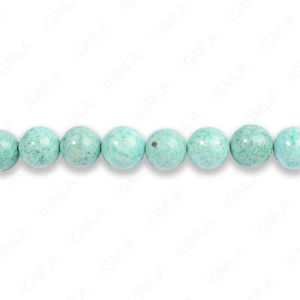 8mm Dyed Blue Fossil Stone Round Beads