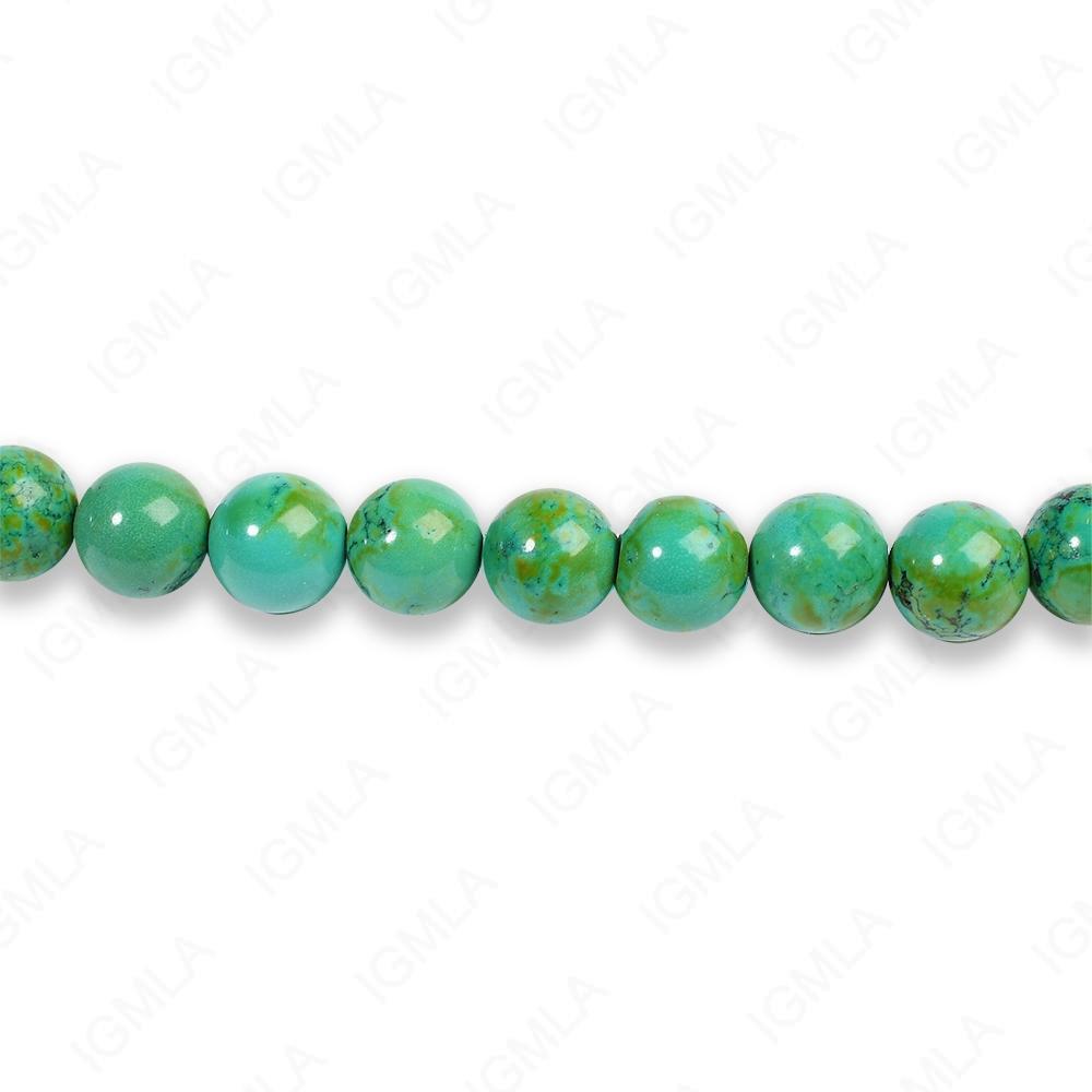 8mm Dyed Blue/Green Magnesite Turquoise Round Beads