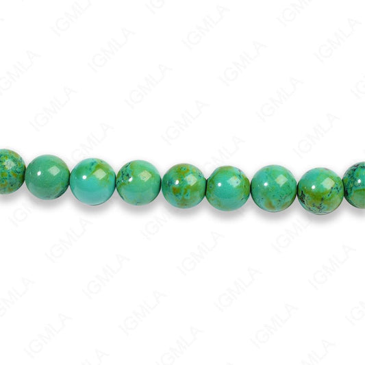 8mm Dyed Blue/Green Magnesite Turquoise Round Beads