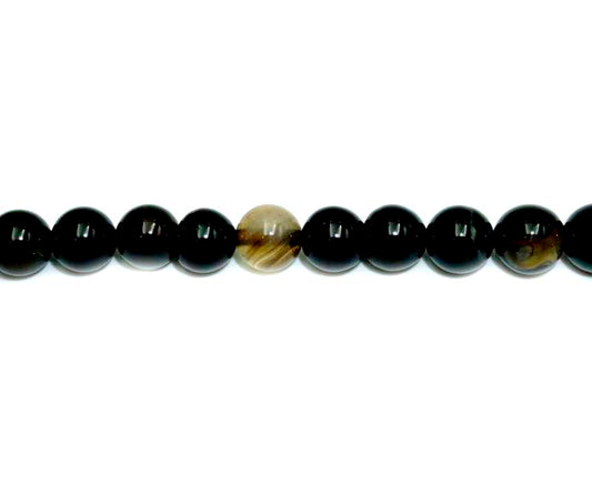 8mm Black Agate Round Beads