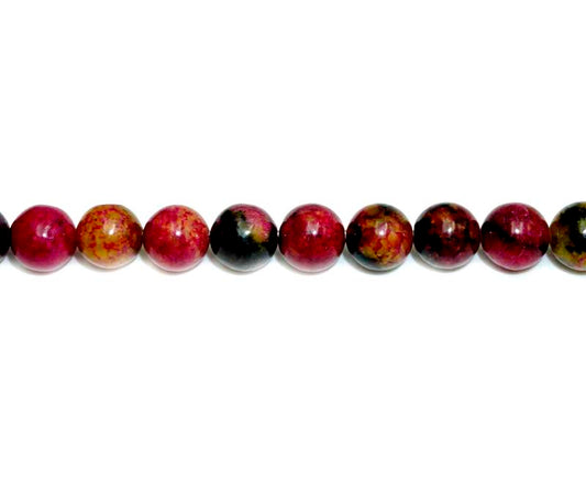 8mm Dyed Red Turtle Jasper Round Beads