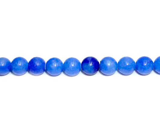 8mm Dyed Blue Serpentine Round Beads