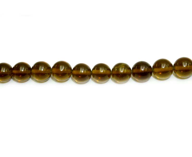 8mm Smoky Quartz Glass Round Beads
