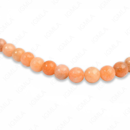 8mm Orange Calcite Round Beads