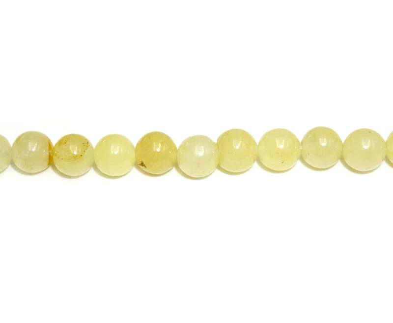 8mm Yellow Jade Round Beads