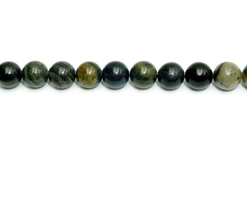 8mm Black Picasso Jasper Round Beads