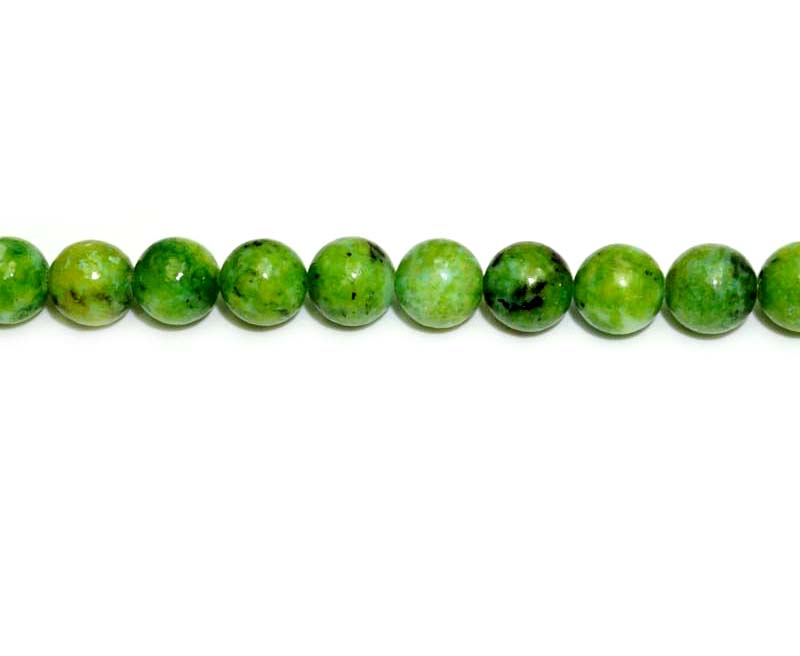 8mm Dyed Green Moss Jasper Round Beads