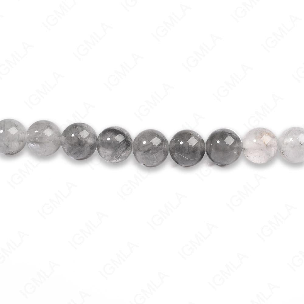8mm Cloudy Quartz Round Beads