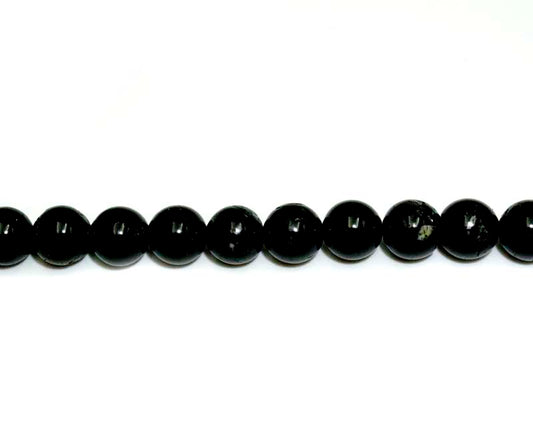 8mm Black Tourmaline Round Beads