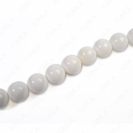 12mm White Agate Round Beads