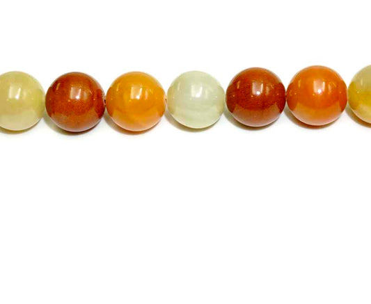 12mm Red Pink Jade Round Beads